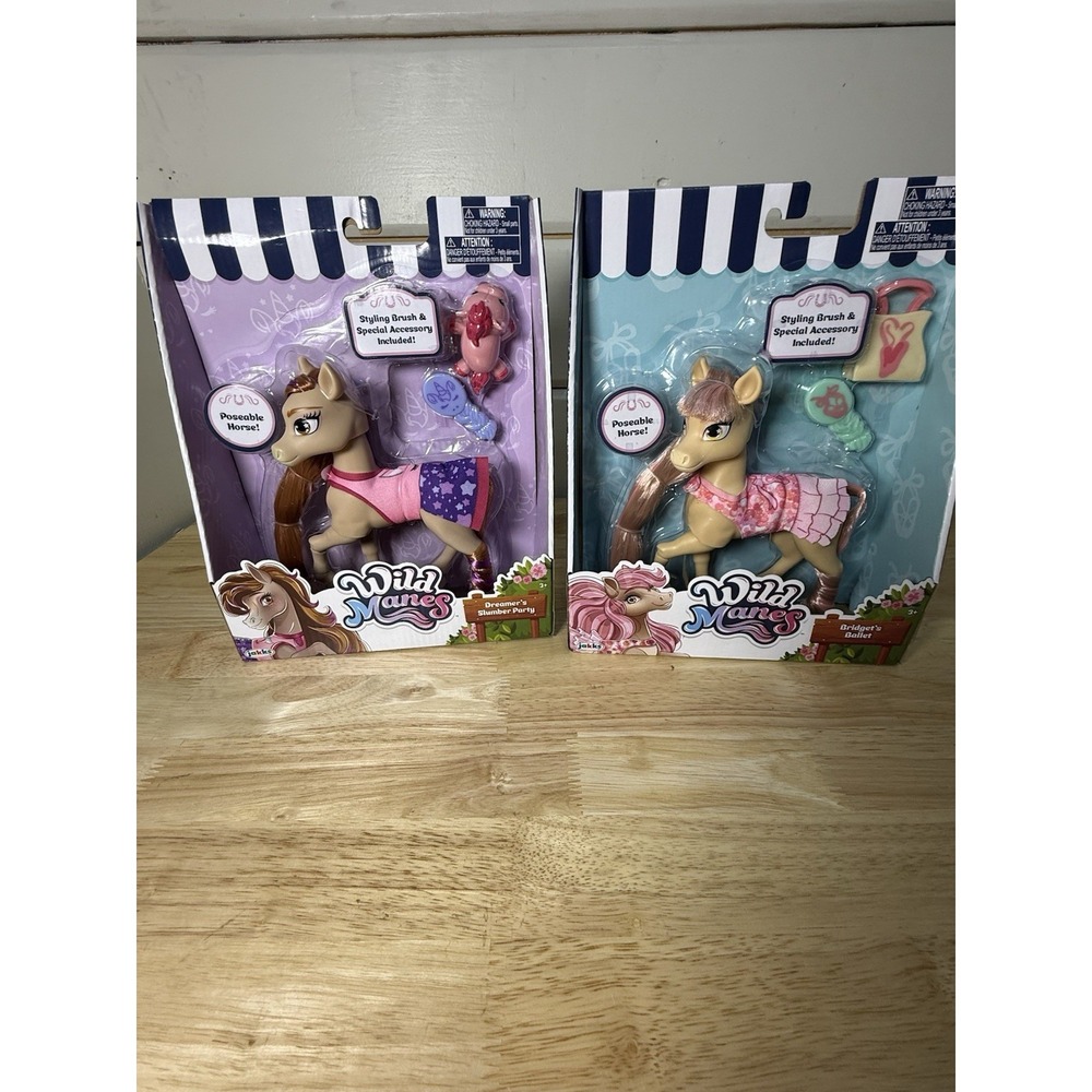 Wild Manes Bridget's Ballet & Dreamer's Slumber Party Lot Poseable Horses NIB